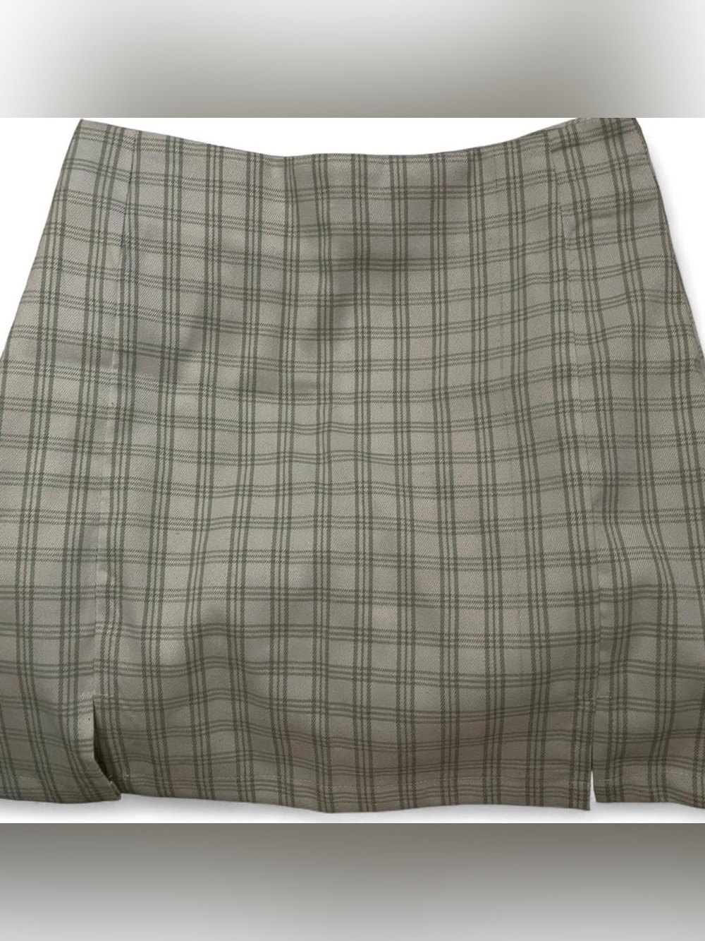 Plaid Pencil Skirt in Green and White